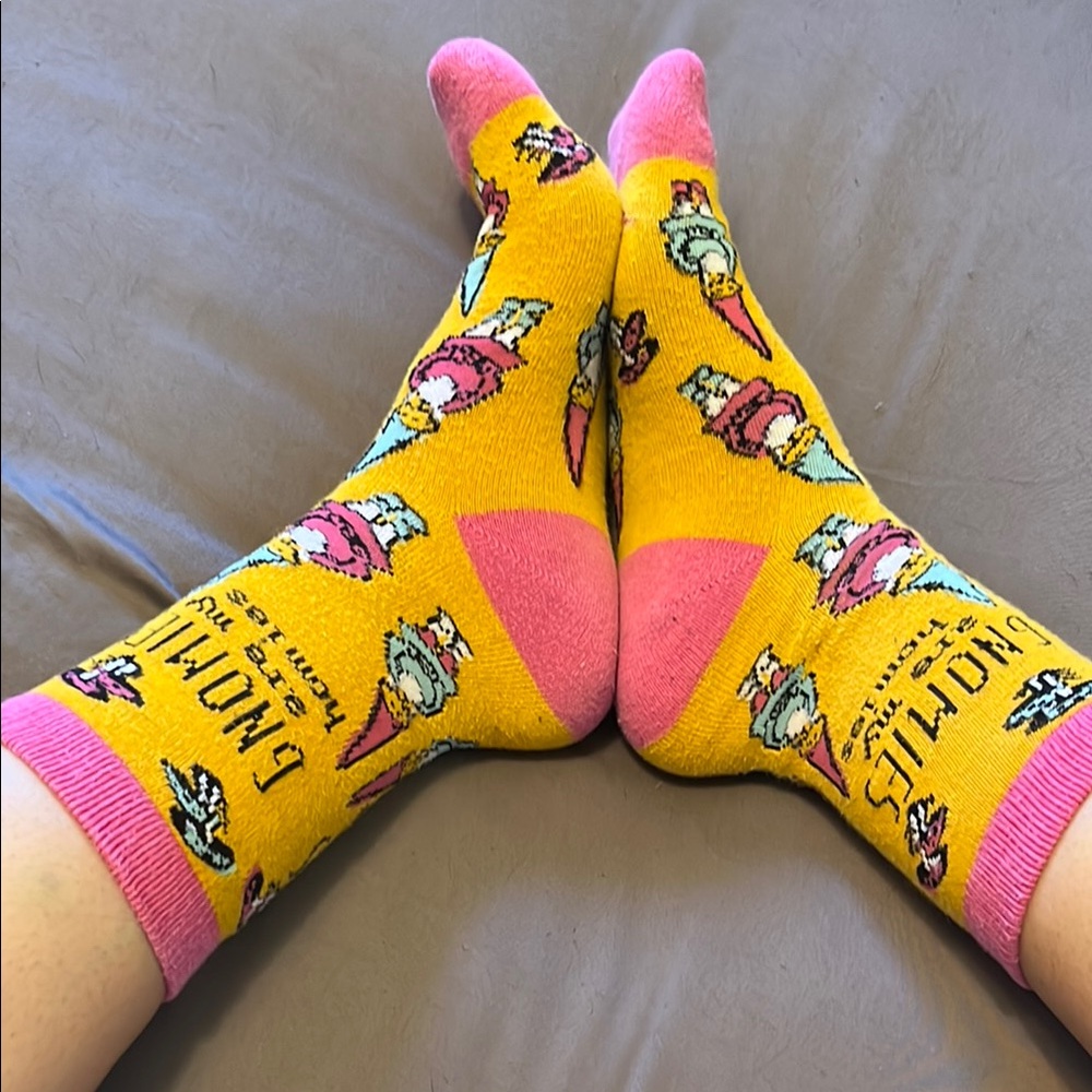 Yellow and Pink Socks